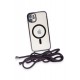 Newface iPhone 12 Kılıf Divo Lazer Askılı Magsafe Kapak - Derin Mor Newface iPhone 12 Kılıf Divo Lazer Askılı Magsafe Kapak - Derin Mor