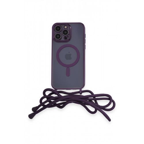 Newface iPhone 12 Pro Kılıf Divo Lazer Askılı Magsafe Kapak - Derin Mor Newface iPhone 12 Pro Kılıf Divo Lazer Askılı Magsafe Kapak - Derin Mor