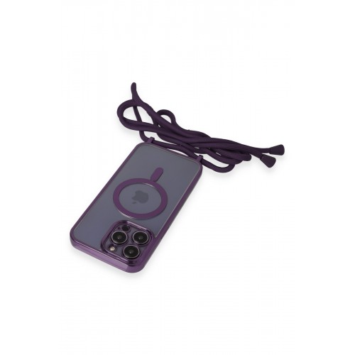 Newface iPhone 12 Pro Kılıf Divo Lazer Askılı Magsafe Kapak - Derin Mor Newface iPhone 12 Pro Kılıf Divo Lazer Askılı Magsafe Kapak - Derin Mor