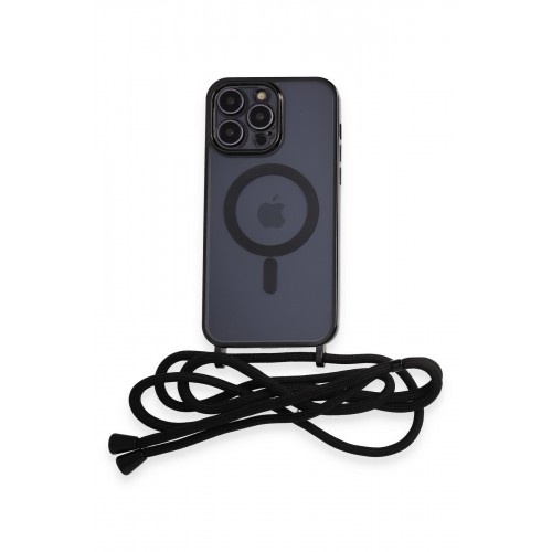Newface iPhone 12 Pro Max Kılıf Divo Lazer Askılı Magsafe Kapak - Siyah Newface iPhone 12 Pro Max Kılıf Divo Lazer Askılı Magsafe Kapak - Siyah