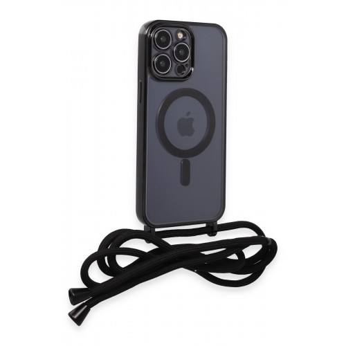 Newface iPhone 12 Pro Max Kılıf Divo Lazer Askılı Magsafe Kapak - Siyah Newface iPhone 12 Pro Max Kılıf Divo Lazer Askılı Magsafe Kapak - Siyah