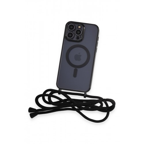 Newface iPhone 12 Pro Max Kılıf Divo Lazer Askılı Magsafe Kapak - Siyah Newface iPhone 12 Pro Max Kılıf Divo Lazer Askılı Magsafe Kapak - Siyah