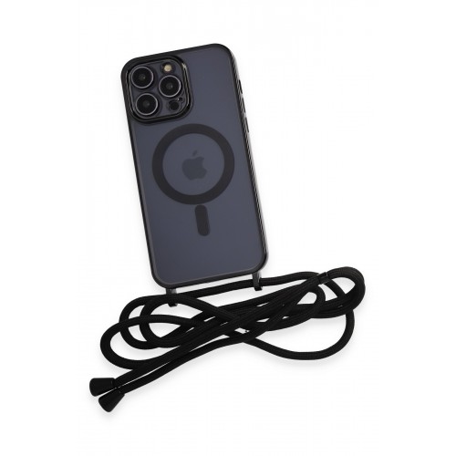 Newface iPhone 12 Pro Max Kılıf Divo Lazer Askılı Magsafe Kapak - Siyah Newface iPhone 12 Pro Max Kılıf Divo Lazer Askılı Magsafe Kapak - Siyah