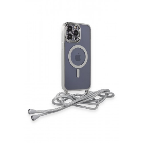 Newface iPhone 12 Pro Max Kılıf Divo Lazer Askılı Magsafe Kapak - Gümüş Newface iPhone 12 Pro Max Kılıf Divo Lazer Askılı Magsafe Kapak - Gümüş