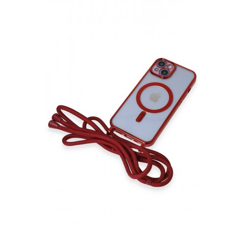 Newface iPhone 13 Kılıf Divo Lazer Askılı Magsafe Kapak - Kırmızı Newface iPhone 13 Kılıf Divo Lazer Askılı Magsafe Kapak - Kırmızı
