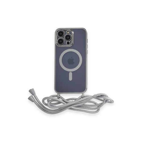 Newface iPhone 13 Pro Kılıf Divo Lazer Askılı Magsafe Kapak - Gümüş Newface iPhone 13 Pro Kılıf Divo Lazer Askılı Magsafe Kapak - Gümüş