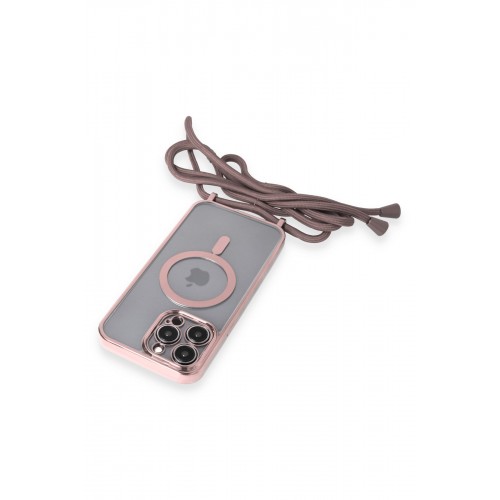 Newface iPhone 13 Pro Kılıf Divo Lazer Askılı Magsafe Kapak - Pembe Newface iPhone 13 Pro Kılıf Divo Lazer Askılı Magsafe Kapak - Pembe