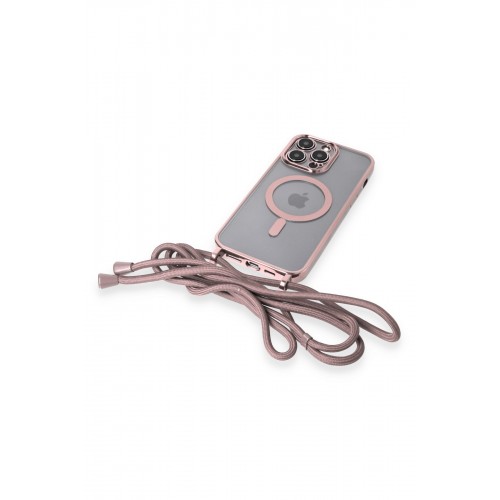 Newface iPhone 13 Pro Kılıf Divo Lazer Askılı Magsafe Kapak - Pembe Newface iPhone 13 Pro Kılıf Divo Lazer Askılı Magsafe Kapak - Pembe