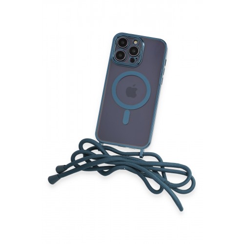 Newface iPhone 13 Pro Kılıf Divo Lazer Askılı Magsafe Kapak - Sierra Blue Newface iPhone 13 Pro Kılıf Divo Lazer Askılı Magsafe Kapak - Sierra Blue