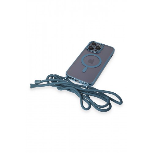 Newface iPhone 13 Pro Kılıf Divo Lazer Askılı Magsafe Kapak - Sierra Blue Newface iPhone 13 Pro Kılıf Divo Lazer Askılı Magsafe Kapak - Sierra Blue