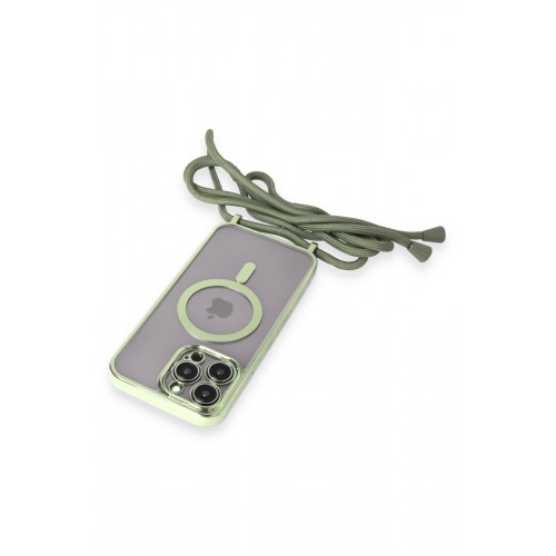 Newface iPhone 13 Pro Kılıf Divo Lazer Askılı Magsafe Kapak - Koyu Yeşil Newface iPhone 13 Pro Kılıf Divo Lazer Askılı Magsafe Kapak - Koyu Yeşil