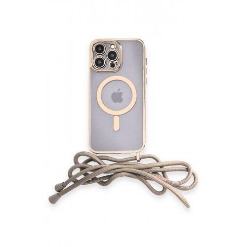 Newface iPhone 13 Pro Max Kılıf Divo Lazer Askılı Magsafe Kapak - Gold Newface iPhone 13 Pro Max Kılıf Divo Lazer Askılı Magsafe Kapak - Gold