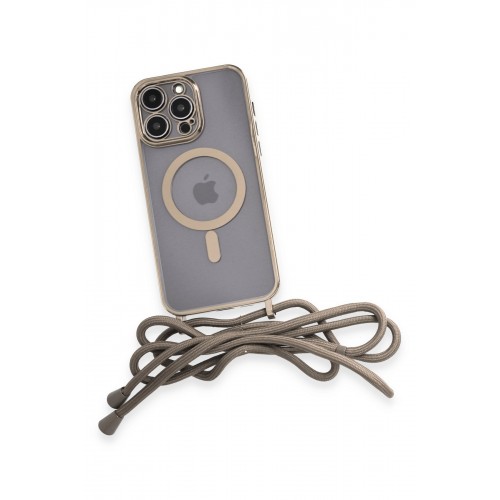 Newface iPhone 13 Pro Max Kılıf Divo Lazer Askılı Magsafe Kapak - Gold Newface iPhone 13 Pro Max Kılıf Divo Lazer Askılı Magsafe Kapak - Gold