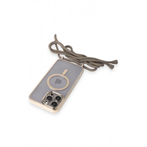 Newface iPhone 13 Pro Max Kılıf Divo Lazer Askılı Magsafe Kapak - Gold Newface iPhone 13 Pro Max Kılıf Divo Lazer Askılı Magsafe Kapak - Gold