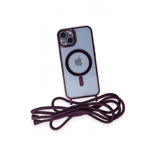 Newface iPhone 14 Kılıf Divo Lazer Askılı Magsafe Kapak - Derin Mor Newface iPhone 14 Kılıf Divo Lazer Askılı Magsafe Kapak - Derin Mor