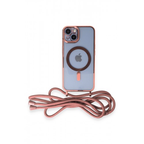 Newface iPhone 14 Kılıf Divo Lazer Askılı Magsafe Kapak - Pembe Newface iPhone 14 Kılıf Divo Lazer Askılı Magsafe Kapak - Pembe