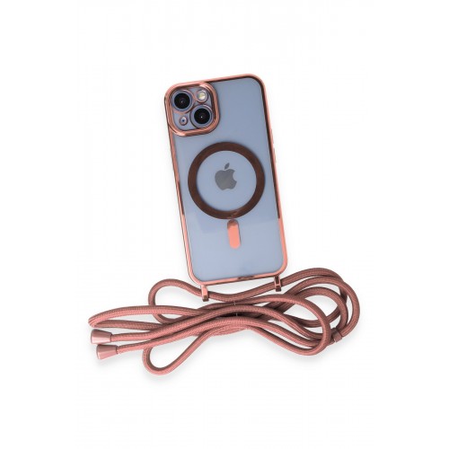 Newface iPhone 14 Kılıf Divo Lazer Askılı Magsafe Kapak - Pembe Newface iPhone 14 Kılıf Divo Lazer Askılı Magsafe Kapak - Pembe