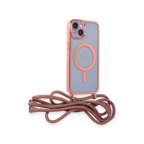 Newface iPhone 14 Kılıf Divo Lazer Askılı Magsafe Kapak - Pembe Newface iPhone 14 Kılıf Divo Lazer Askılı Magsafe Kapak - Pembe