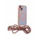Newface iPhone 14 Kılıf Divo Lazer Askılı Magsafe Kapak - Pembe Newface iPhone 14 Kılıf Divo Lazer Askılı Magsafe Kapak - Pembe