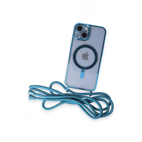 Newface iPhone 14 Kılıf Divo Lazer Askılı Magsafe Kapak - Sierra Blue Newface iPhone 14 Kılıf Divo Lazer Askılı Magsafe Kapak - Sierra Blue