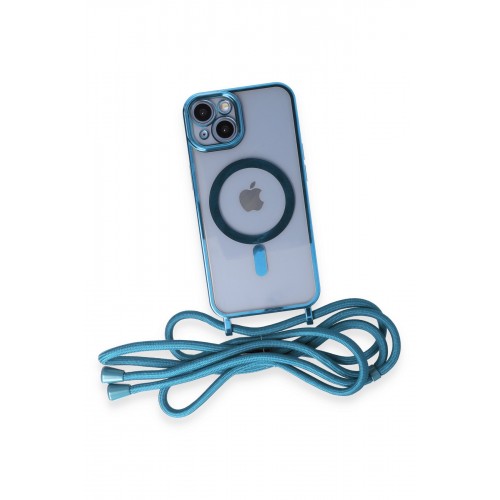 Newface iPhone 14 Kılıf Divo Lazer Askılı Magsafe Kapak - Sierra Blue Newface iPhone 14 Kılıf Divo Lazer Askılı Magsafe Kapak - Sierra Blue