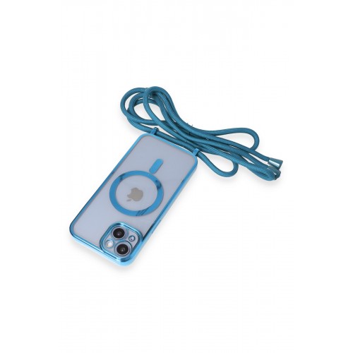 Newface iPhone 14 Kılıf Divo Lazer Askılı Magsafe Kapak - Sierra Blue Newface iPhone 14 Kılıf Divo Lazer Askılı Magsafe Kapak - Sierra Blue