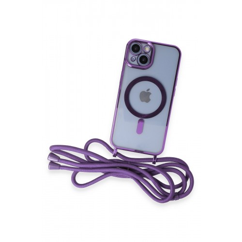 Newface iPhone 14 Kılıf Divo Lazer Askılı Magsafe Kapak - Lila Newface iPhone 14 Kılıf Divo Lazer Askılı Magsafe Kapak - Lila