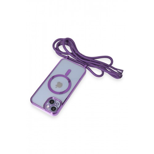 Newface iPhone 14 Kılıf Divo Lazer Askılı Magsafe Kapak - Lila Newface iPhone 14 Kılıf Divo Lazer Askılı Magsafe Kapak - Lila