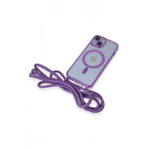 Newface iPhone 14 Kılıf Divo Lazer Askılı Magsafe Kapak - Lila Newface iPhone 14 Kılıf Divo Lazer Askılı Magsafe Kapak - Lila