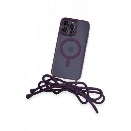Newface iPhone 14 Pro Kılıf Divo Lazer Askılı Magsafe Kapak - Derin Mor Newface iPhone 14 Pro Kılıf Divo Lazer Askılı Magsafe Kapak - Derin Mor