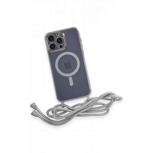 Newface iPhone 14 Pro Kılıf Divo Lazer Askılı Magsafe Kapak - Gümüş Newface iPhone 14 Pro Kılıf Divo Lazer Askılı Magsafe Kapak - Gümüş