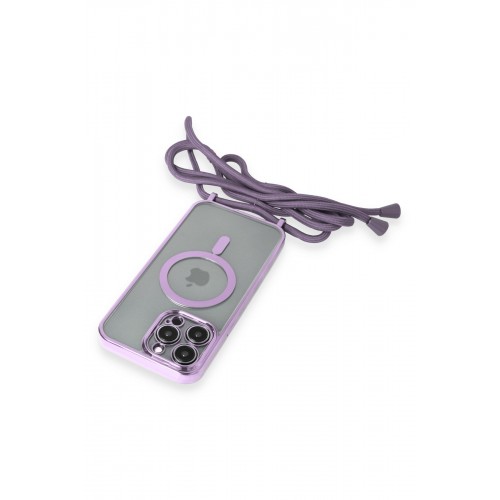 Newface iPhone 14 Pro Kılıf Divo Lazer Askılı Magsafe Kapak - Lila Newface iPhone 14 Pro Kılıf Divo Lazer Askılı Magsafe Kapak - Lila