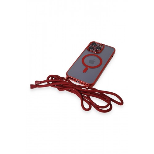 Newface iPhone 14 Pro Kılıf Divo Lazer Askılı Magsafe Kapak - Kırmızı Newface iPhone 14 Pro Kılıf Divo Lazer Askılı Magsafe Kapak - Kırmızı