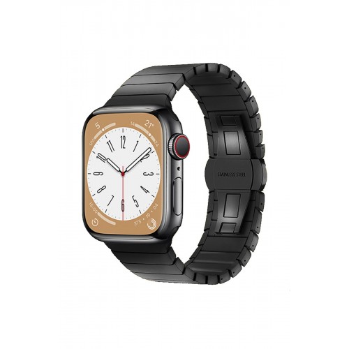 Newface Apple Watch 42mm KR416 Huks Kordon - Siyah Newface Apple Watch 42mm KR416 Huks Kordon - Siyah