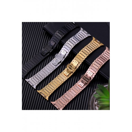 Newface Apple Watch 45mm KR416 Huks Kordon - Siyah Newface Apple Watch 45mm KR416 Huks Kordon - Siyah