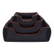 Pet Comfort Alpha  Kedi ve Köpek Yatağı Siyah w Turuncu Biye S 60x50cm