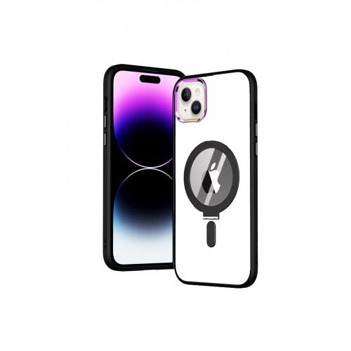 Newface iPhone 15 Kılıf Mudo Magneticsafe Standlı Kapak - Siyah Newface iPhone 15 Kılıf Mudo Magneticsafe Standlı Kapak - Siyah