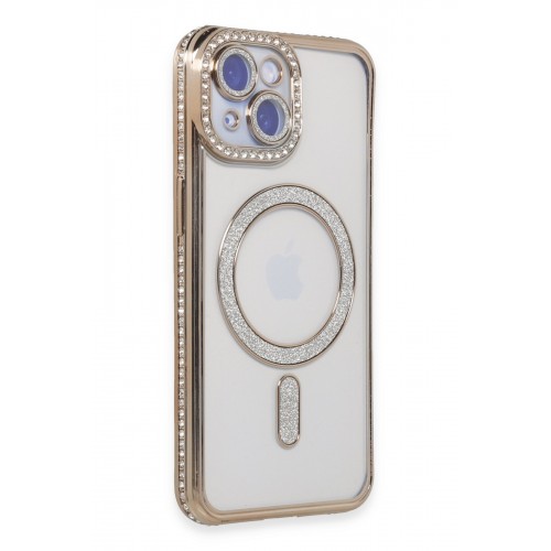 Newface iPhone 15 Kılıf Joke Simli Magneticsafe Kılıf - Gold Newface iPhone 15 Kılıf Joke Simli Magneticsafe Kılıf - Gold