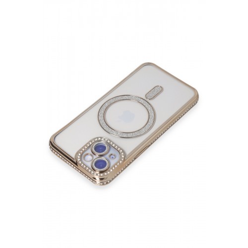 Newface iPhone 15 Kılıf Joke Simli Magneticsafe Kılıf - Gold Newface iPhone 15 Kılıf Joke Simli Magneticsafe Kılıf - Gold