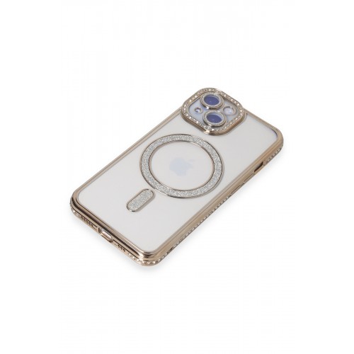Newface iPhone 15 Kılıf Joke Simli Magneticsafe Kılıf - Gold Newface iPhone 15 Kılıf Joke Simli Magneticsafe Kılıf - Gold