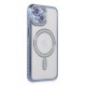 Newface iPhone 15 Kılıf Joke Simli Magneticsafe Kılıf - Mavi