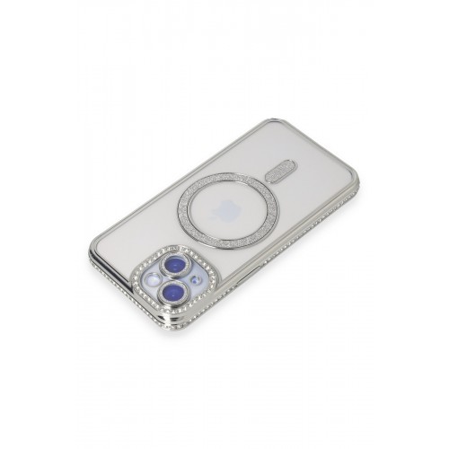 Newface iPhone 15 Kılıf Joke Simli Magneticsafe Kılıf - Gümüş Newface iPhone 15 Kılıf Joke Simli Magneticsafe Kılıf - Gümüş