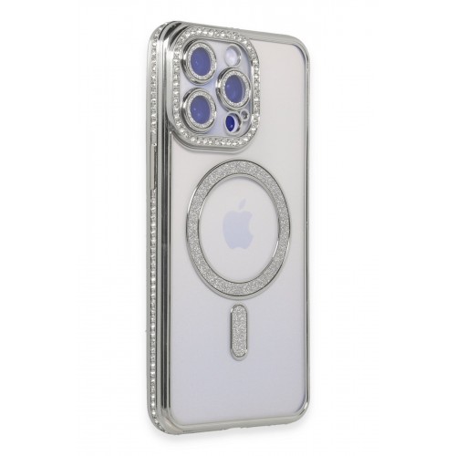 Newface iPhone 15 Pro Kılıf Joke Simli Magneticsafe Kılıf - Gümüş Newface iPhone 15 Pro Kılıf Joke Simli Magneticsafe Kılıf - Gümüş