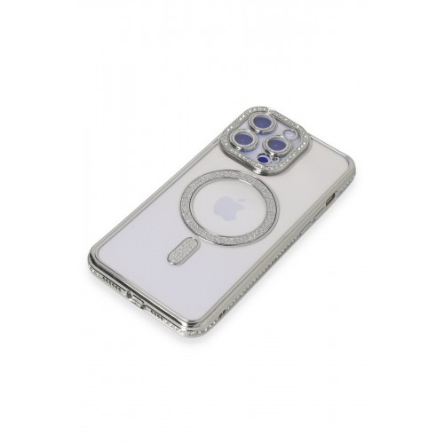 Newface iPhone 15 Pro Kılıf Joke Simli Magneticsafe Kılıf - Gümüş Newface iPhone 15 Pro Kılıf Joke Simli Magneticsafe Kılıf - Gümüş