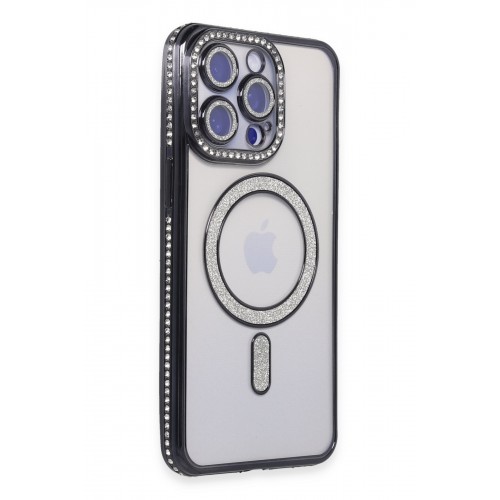 Newface iPhone 15 Pro Max Kılıf Joke Simli Magneticsafe Kılıf - Siyah Newface iPhone 15 Pro Max Kılıf Joke Simli Magneticsafe Kılıf - Siyah