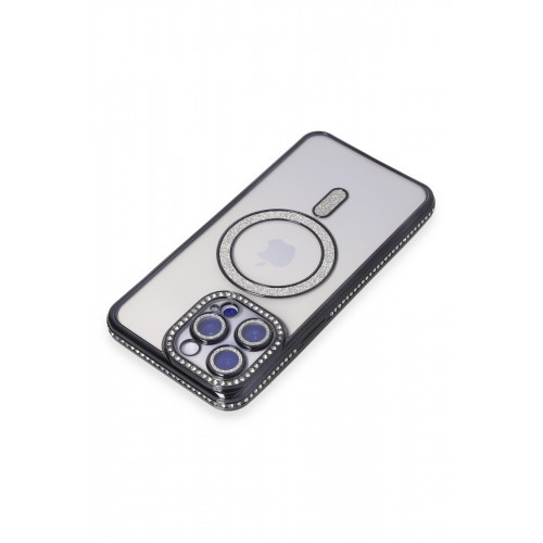 Newface iPhone 15 Pro Max Kılıf Joke Simli Magneticsafe Kılıf - Siyah Newface iPhone 15 Pro Max Kılıf Joke Simli Magneticsafe Kılıf - Siyah