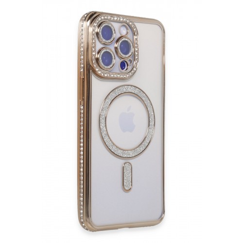 Newface iPhone 15 Pro Max Kılıf Joke Simli Magneticsafe Kılıf - Gold Newface iPhone 15 Pro Max Kılıf Joke Simli Magneticsafe Kılıf - Gold