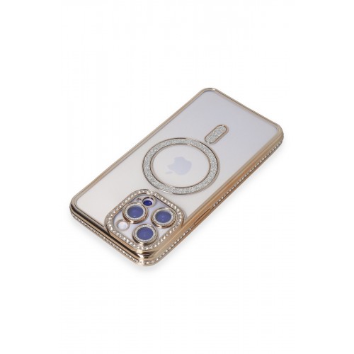 Newface iPhone 15 Pro Max Kılıf Joke Simli Magneticsafe Kılıf - Gold Newface iPhone 15 Pro Max Kılıf Joke Simli Magneticsafe Kılıf - Gold