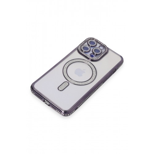 Newface iPhone 15 Pro Max Kılıf Joke Simli Magneticsafe Kılıf - Derin Mor Newface iPhone 15 Pro Max Kılıf Joke Simli Magneticsafe Kılıf - Derin Mor