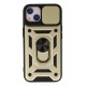 Newface iPhone 15 Kılıf Pars Lens Yüzüklü Silikon - Gold